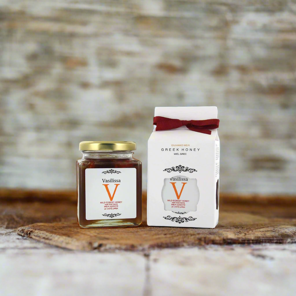 Honing met goji bes Griekenland 250g Vasilissa (vloeibaar)