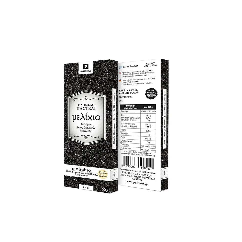 Reep met honing zwarte sesam en honing 60g Griekenland Patrikon