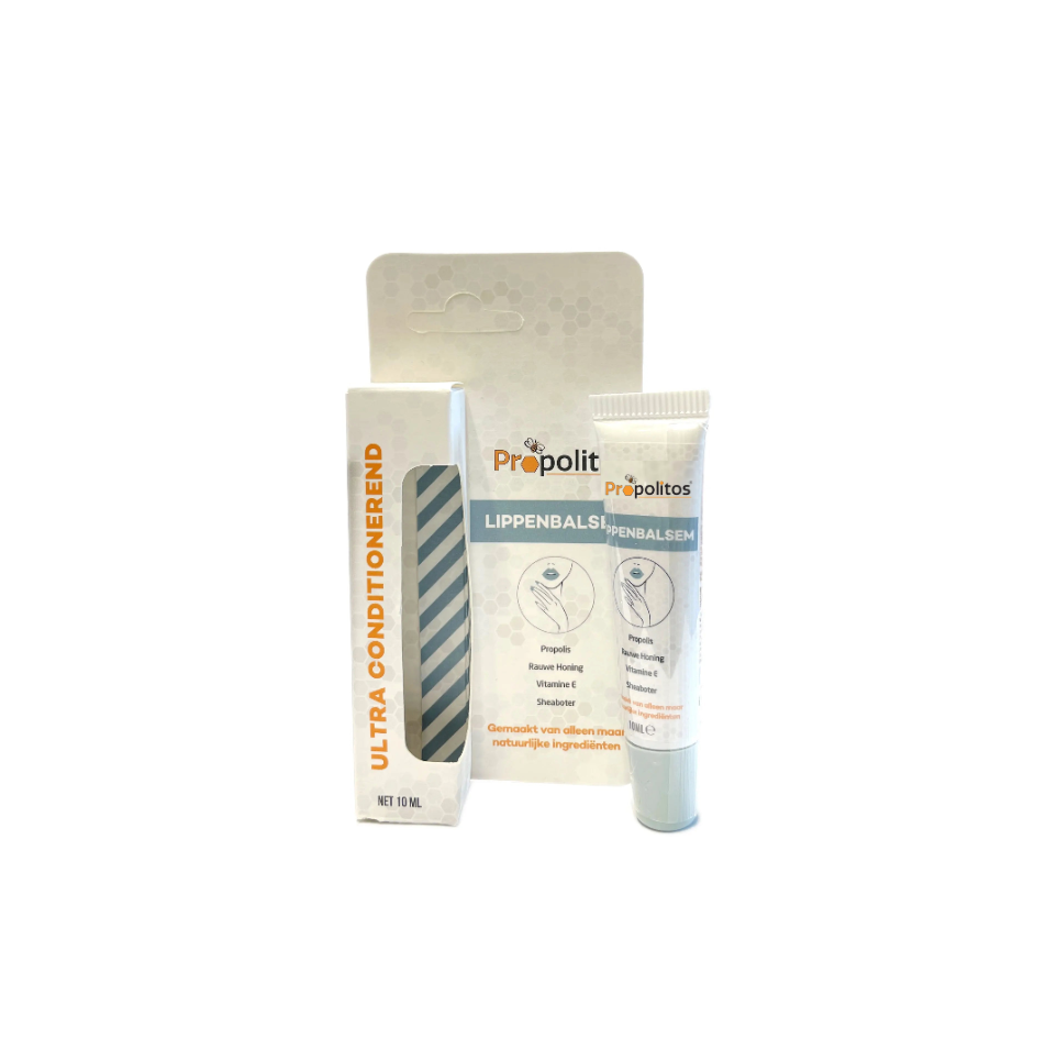 Lippenbalsem met propolis, rauwe honing, vitamine E en shea butter 10ml Propolitos (vloeibaar, ongekleurd)