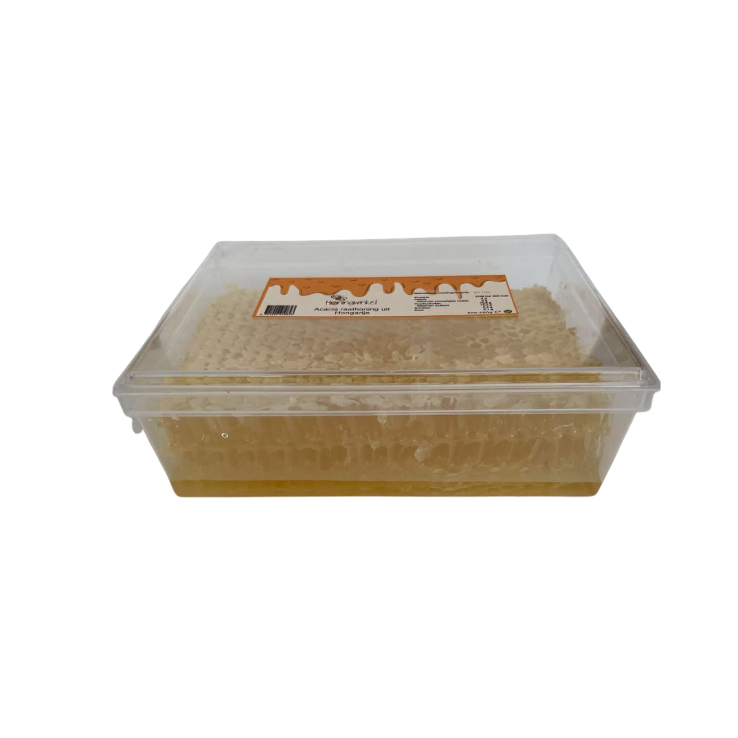 Acaciahoning raathoning Hongarije 500-550g Honingwinkel