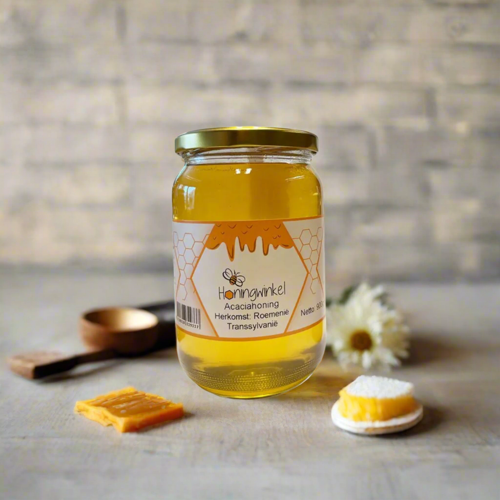 Acaciahoning 900g Roemenië Honingwinkel (vloeibaar)