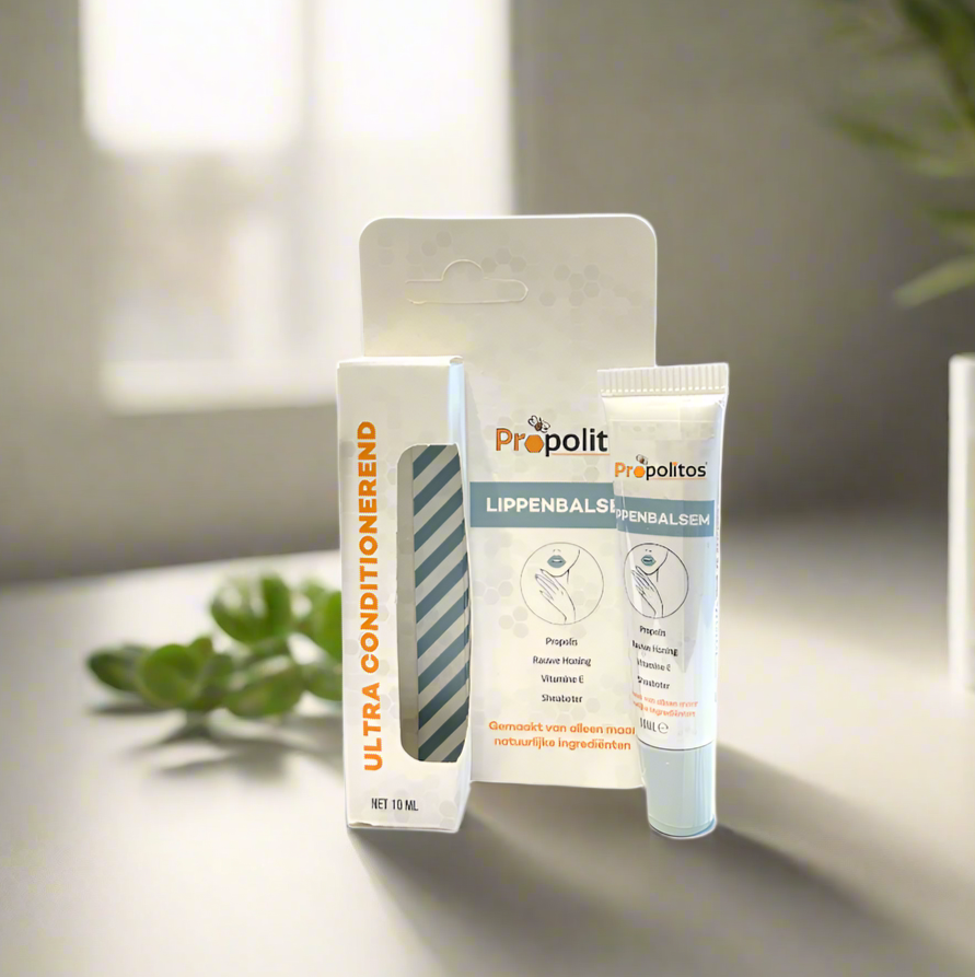 Lippenbalsem met propolis, rauwe honing, vitamine E en shea butter 10ml Propolitos (vloeibaar, ongekleurd)