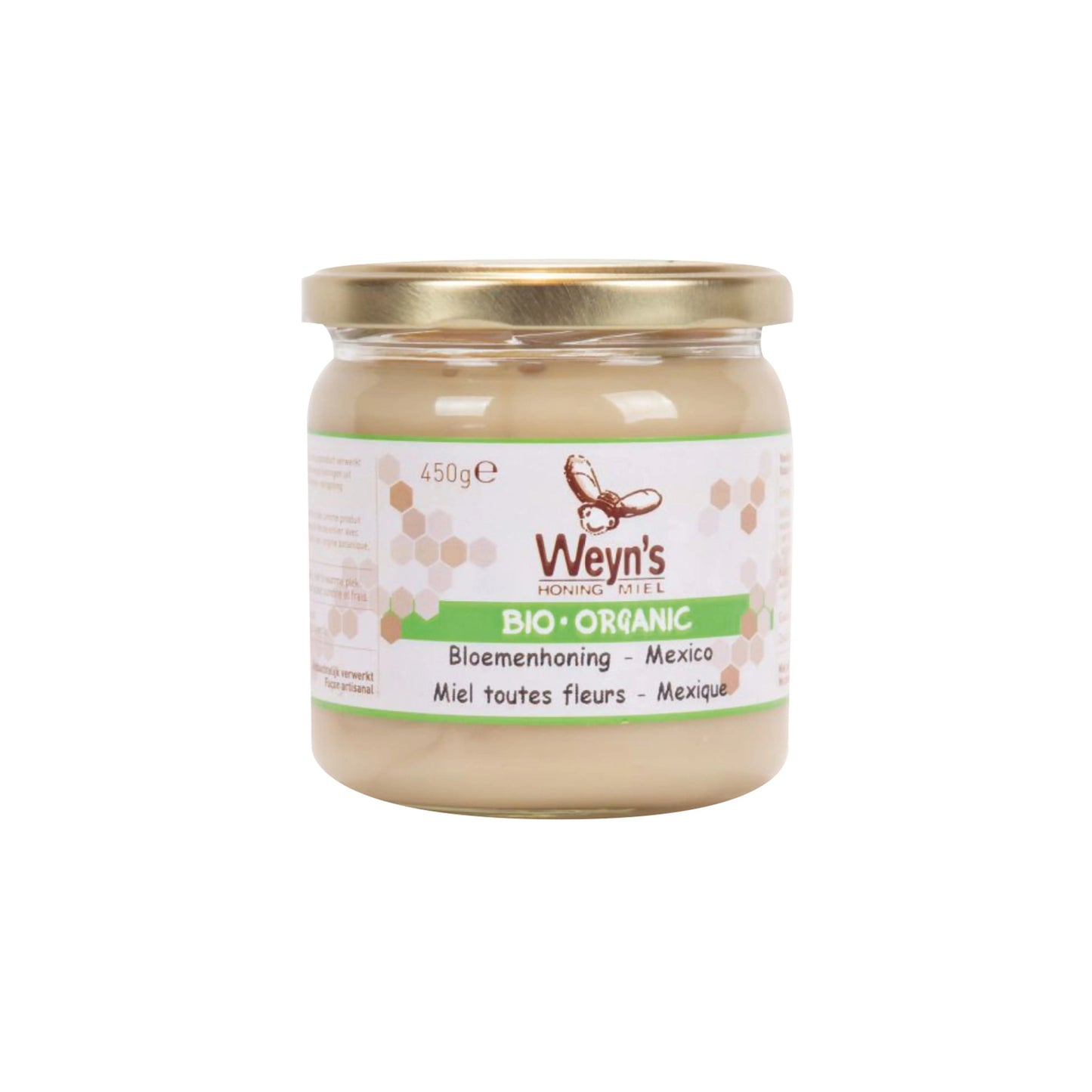 Biologische bloemenhoning Bulgarije Weyn's 450g (crème) - Honingwinkel