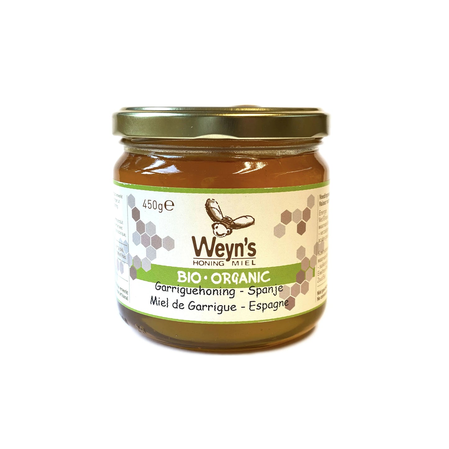 Biologische garriguehoning Spanje 450g Weyn's (vloeibaar) - Honingwinkel