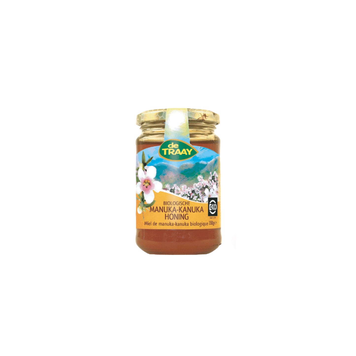 Biologische manuka-kanukahoning Nieuw-Zeeland 350g de Traay (vloeibaar) - Honingwinkel