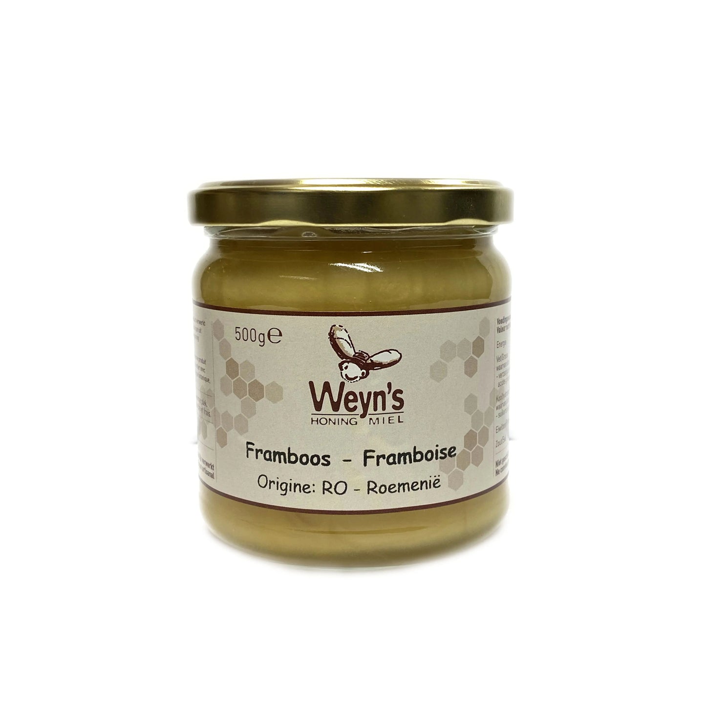 Frambooshoning Roemenië 500g Weyn's (crème) - Honingwinkel