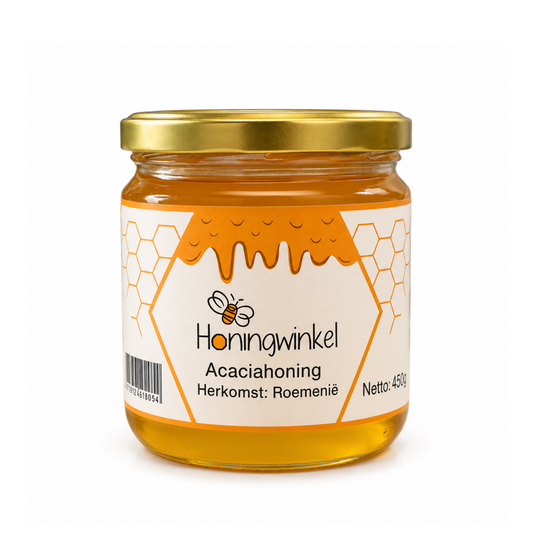 Acaciahoning 450g Roemenië Honingwinkel (vloeibaar)
