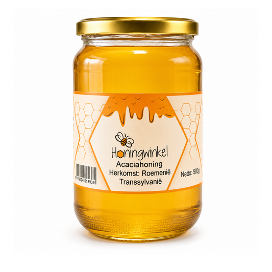 Acaciahoning 900g Roemenië Honingwinkel (vloeibaar)