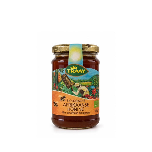 Biologische Afrikaanse honing 350g de Traay (vloeibaar)