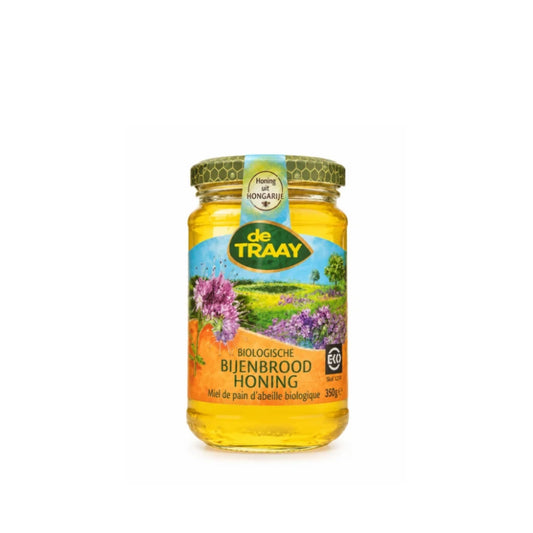 Biologische bijenbrood honing 350g de Traay (vloeibaar)