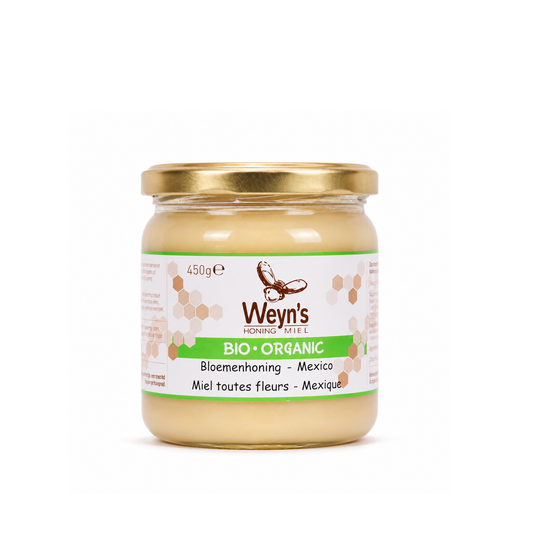 Biologische bloemenhoning Bulgarije Weyn's 450g (crème)
