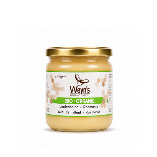 Biologische lindehoning 450g Roemenië Weyn's
