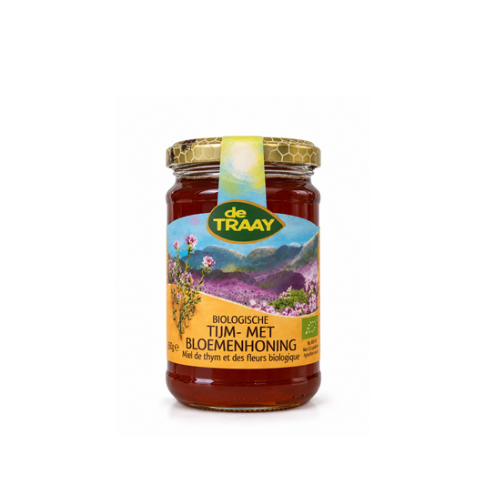 Bio Thymian- mit Blütenhonig Spanien 350g (flüssig) de Traay
