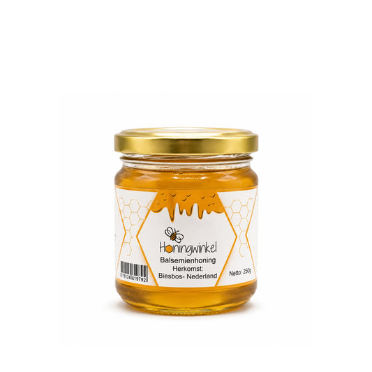 Balsemienhoning 250g Nederland Honingwinkel (vloeibaar)