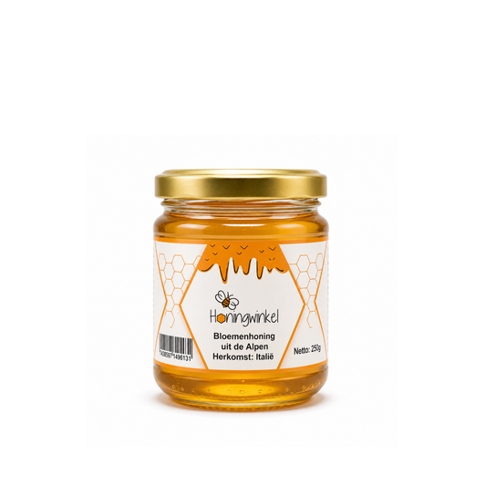 Bloemenhoning Alpen 250g, Italië Honingwinkel (vloeibaar)