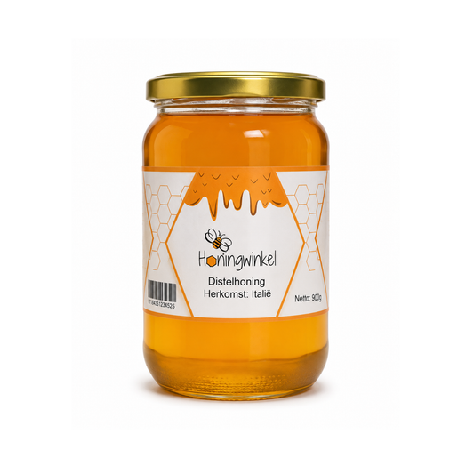 Distelhoning Italië 900g Honingwinkel (vloeibaar)