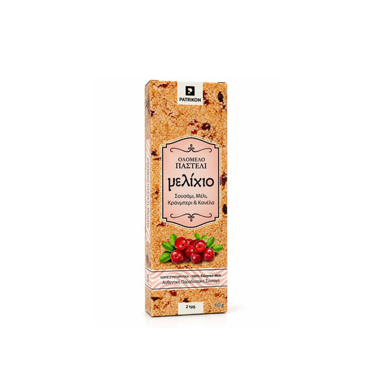 Honey Bar with Cranberry, Sesame, Cinnamon 60g Greece Patrikon
