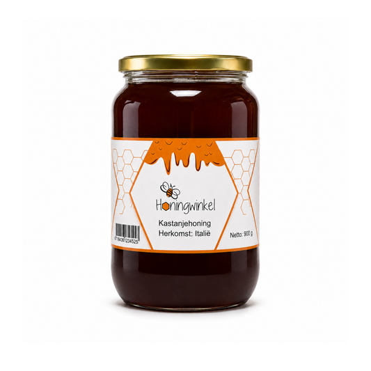 Kastanjehoning Italië 900g Honingwinkel (vloeibaar)