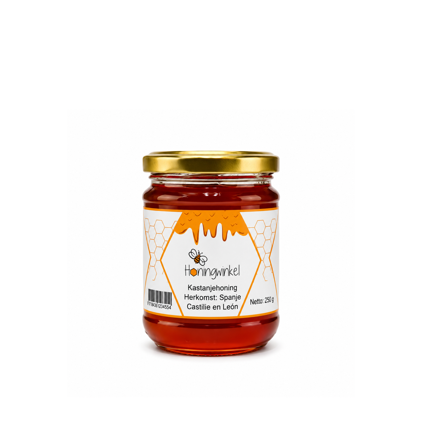 Kastanjehoning 250g Spanje Honingwinkel (vloeibaar)