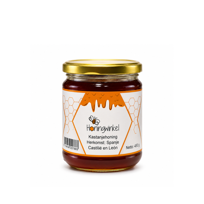 Kastanjehoning 450g Spanje Honingwinkel (vloeibaar)