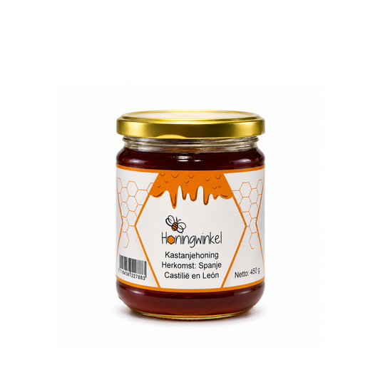 Kastanjehoning 450g Spanje Honingwinkel (vloeibaar)