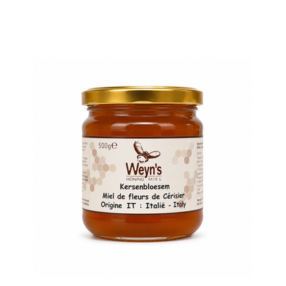 Kersenbloesemhoning Italië 500g Weyn's (crème)