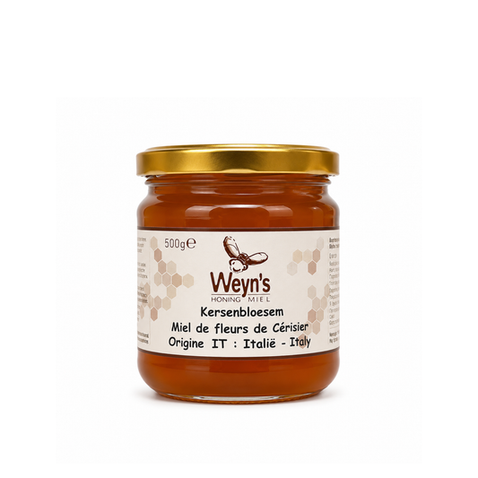 Kersenbloesemhoning Italië 500g Weyn's (crème)