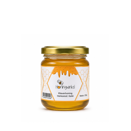 Klaverhoning Italië 250g (vloeibaar) Honingwinkel