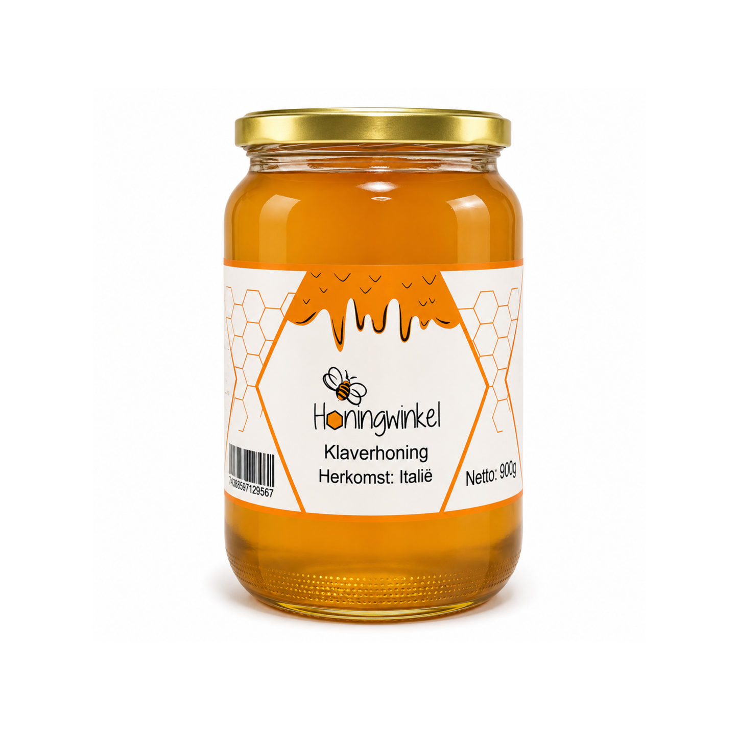 Klaverhoning 900g Italië Honingwinkel (vloeibaar)