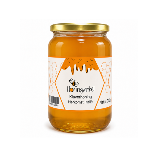 Klaverhoning 900g Italië Honingwinkel (vloeibaar)