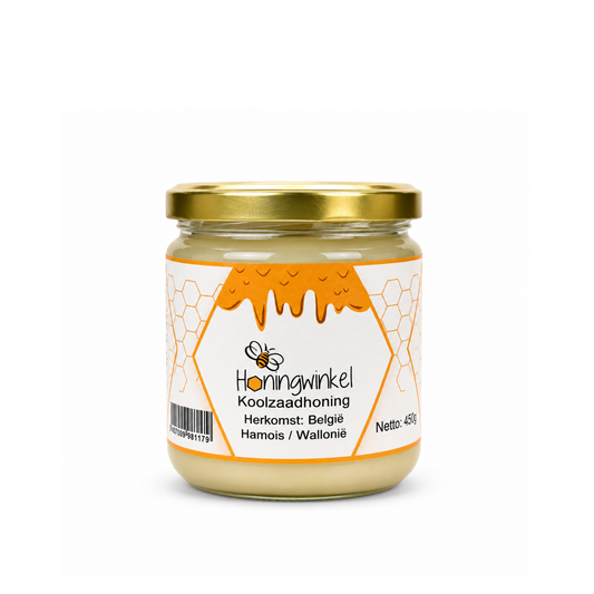 Koolzaadhoning 450g België Honingwinkel (crème)