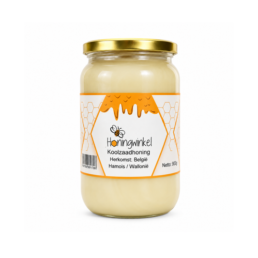 Koolzaadhoning 900g België Honingwinkel (crème)