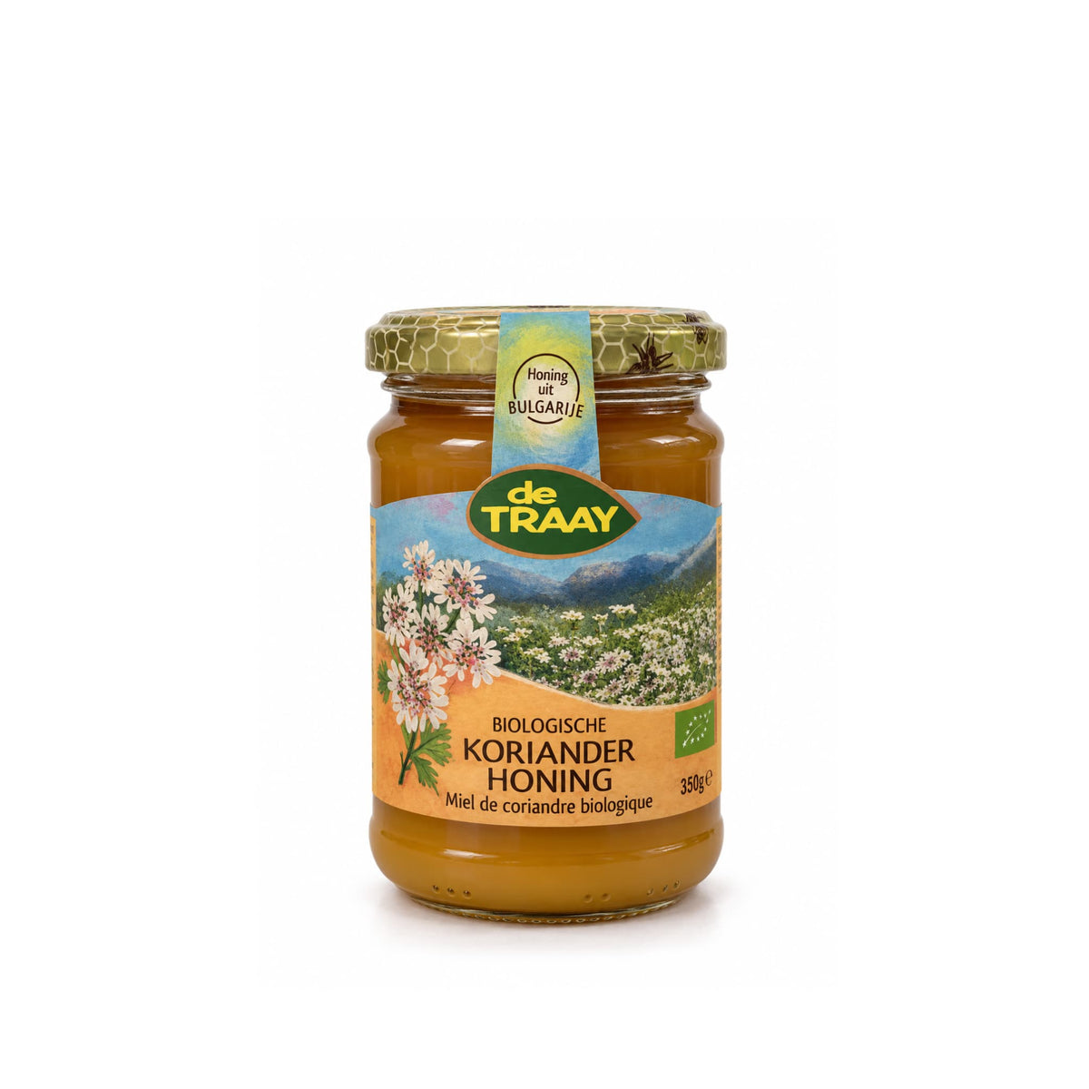 Biologische korianderhoning 350g Bulgarije de Traay (crème)