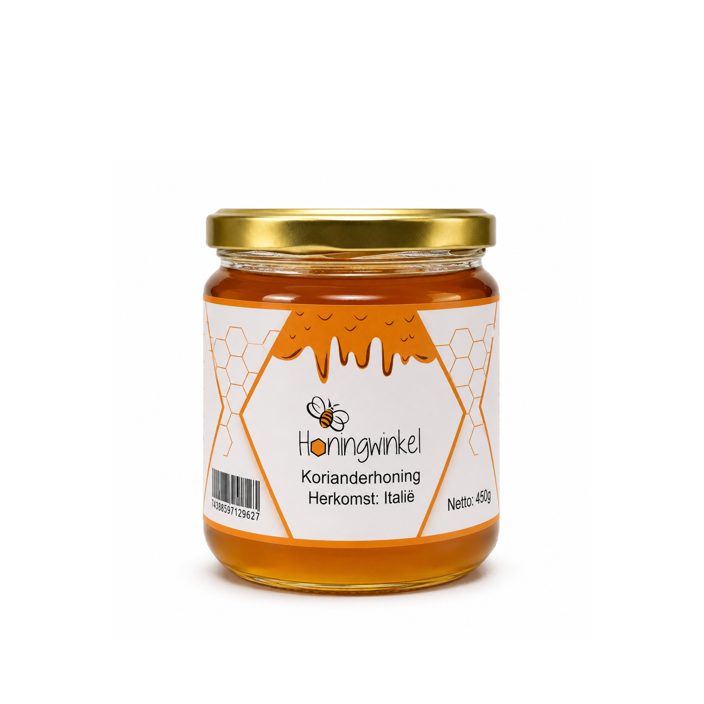 Korianderhoning 450g Italië Honingwinkel (vloeibaar)