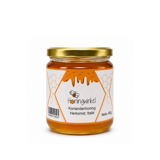 Korianderhoning 450g Italië Honingwinkel (vloeibaar)