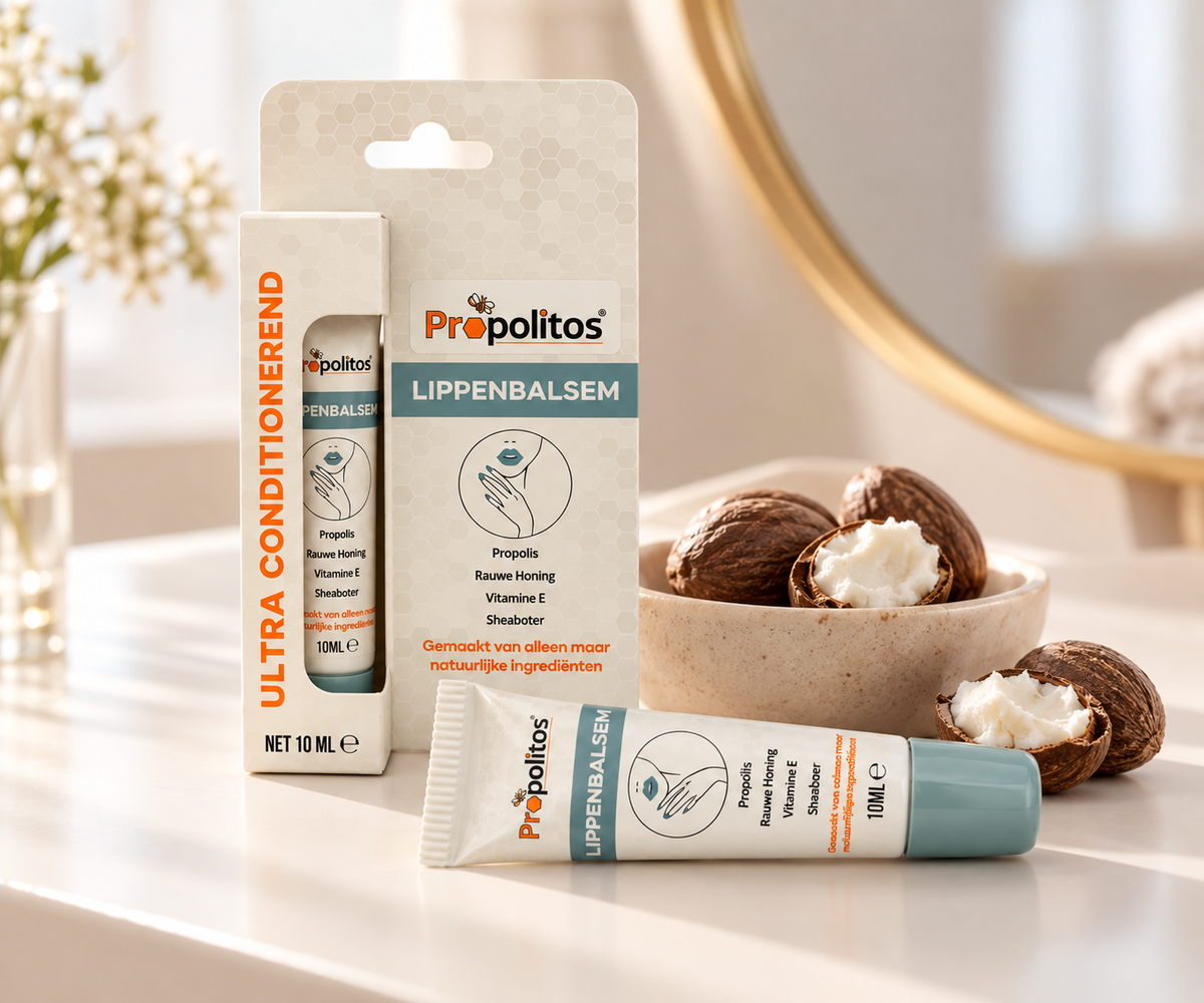 Lippenbalsem met propolis, rauwe honing, vitamine E en shea butter 10ml Propolitos (vloeibaar, ongekleurd)