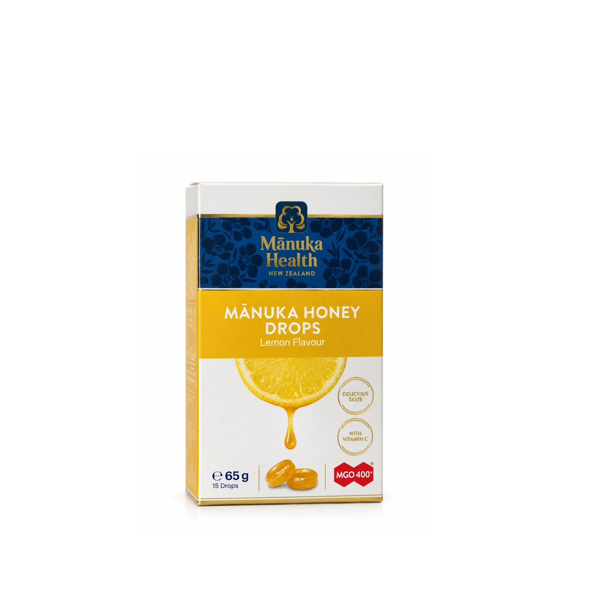 Manukahoning MGO 400+ druppels (zuigtabletten) met citroensmaak en vitamine C Nieuw-Zeeland 65g  Manuka Health