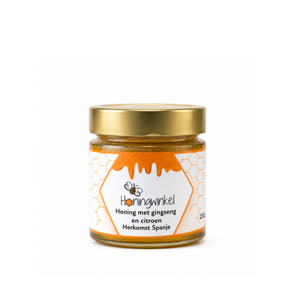 Honing met ginseng en citroen Spanje 250g Honingwinkel