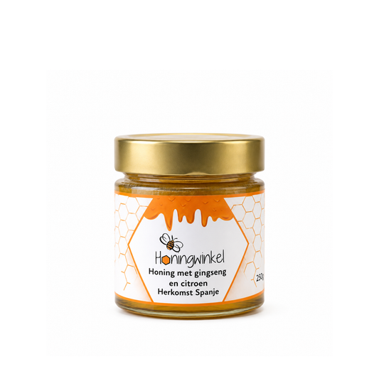 Honing met ginseng en citroen Spanje 250g Honingwinkel