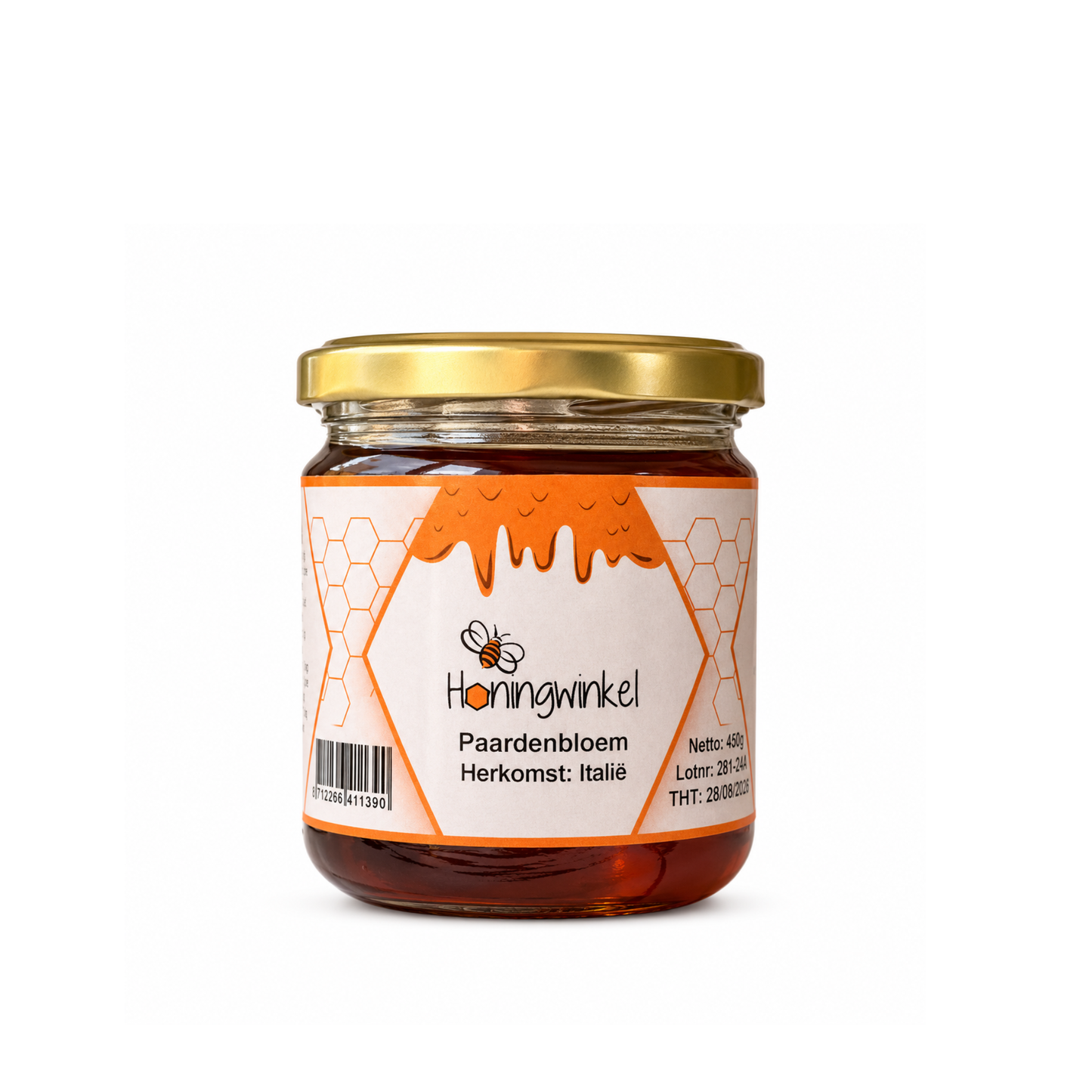 Paardenbloemhoning 450g Italie (Vloeibaar) Honingwinkel.nl