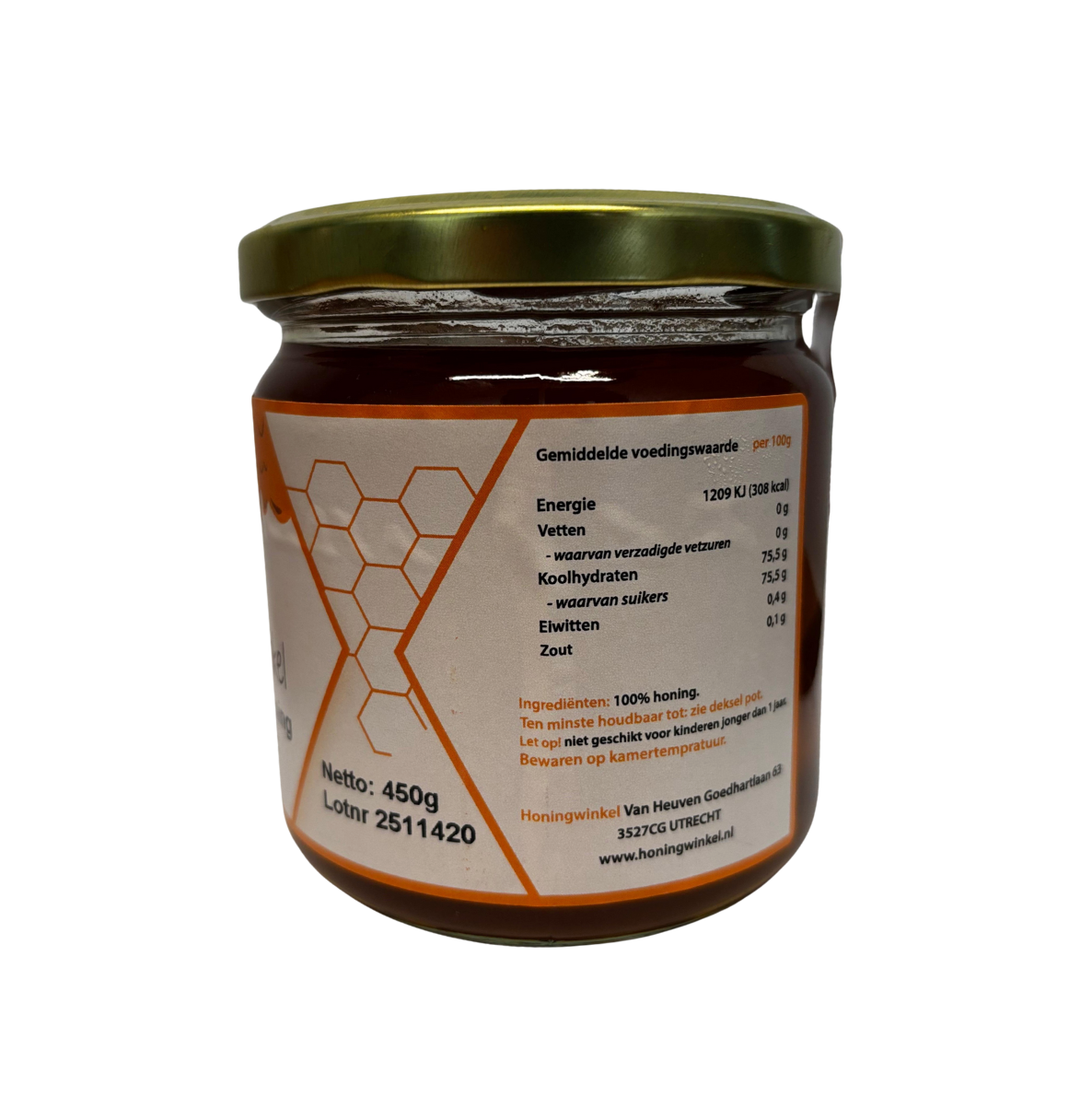 Roze tijmhoning 450g Spanje Honingwinkel (vloeibaar)