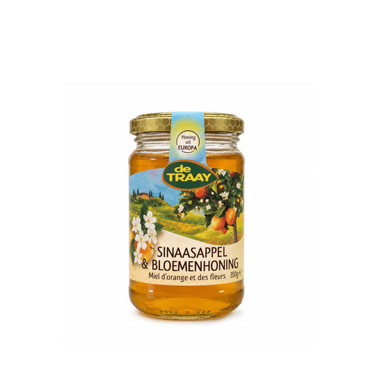 Sinaasappel en bloemenhoning 350g de Traay (vloeibaar)