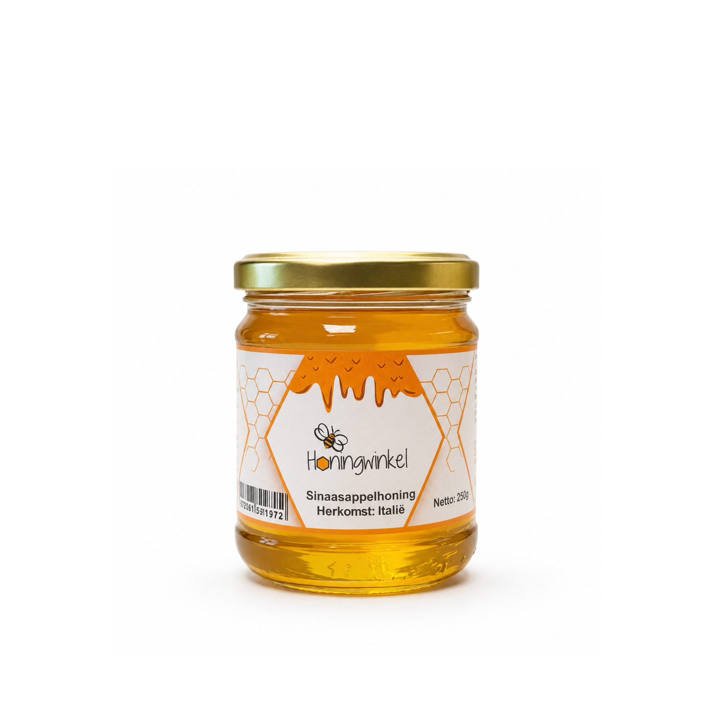 Sinaasappelhoning 250g Italië Honingwinkel (vloeibaar)