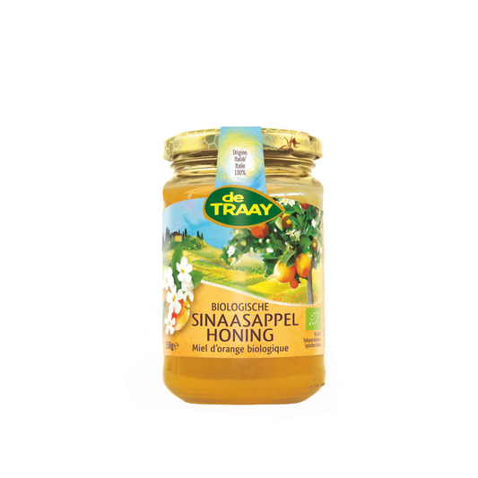 Biologische sinaasappelhoning 350g Italië de Traay (vloeibaar)