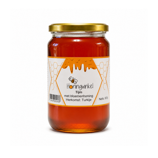 Tijm met bloemenhoning 900g Turkije Honingwinkel (vloeibaar)