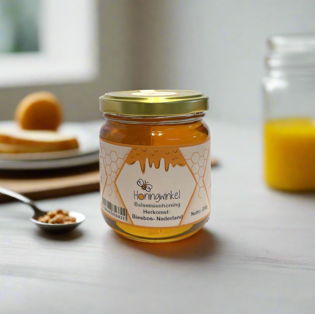 Balsemienhoning 250g Nederland Honingwinkel (vloeibaar)