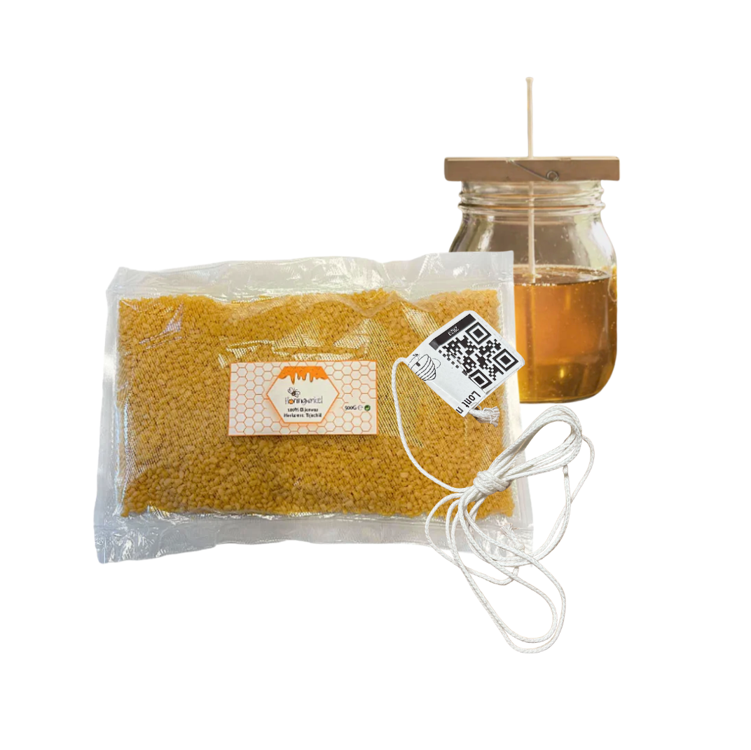 DIY Bijenwaskaarsen Maken - Alleen 500g Pure Bijenwas & Lont