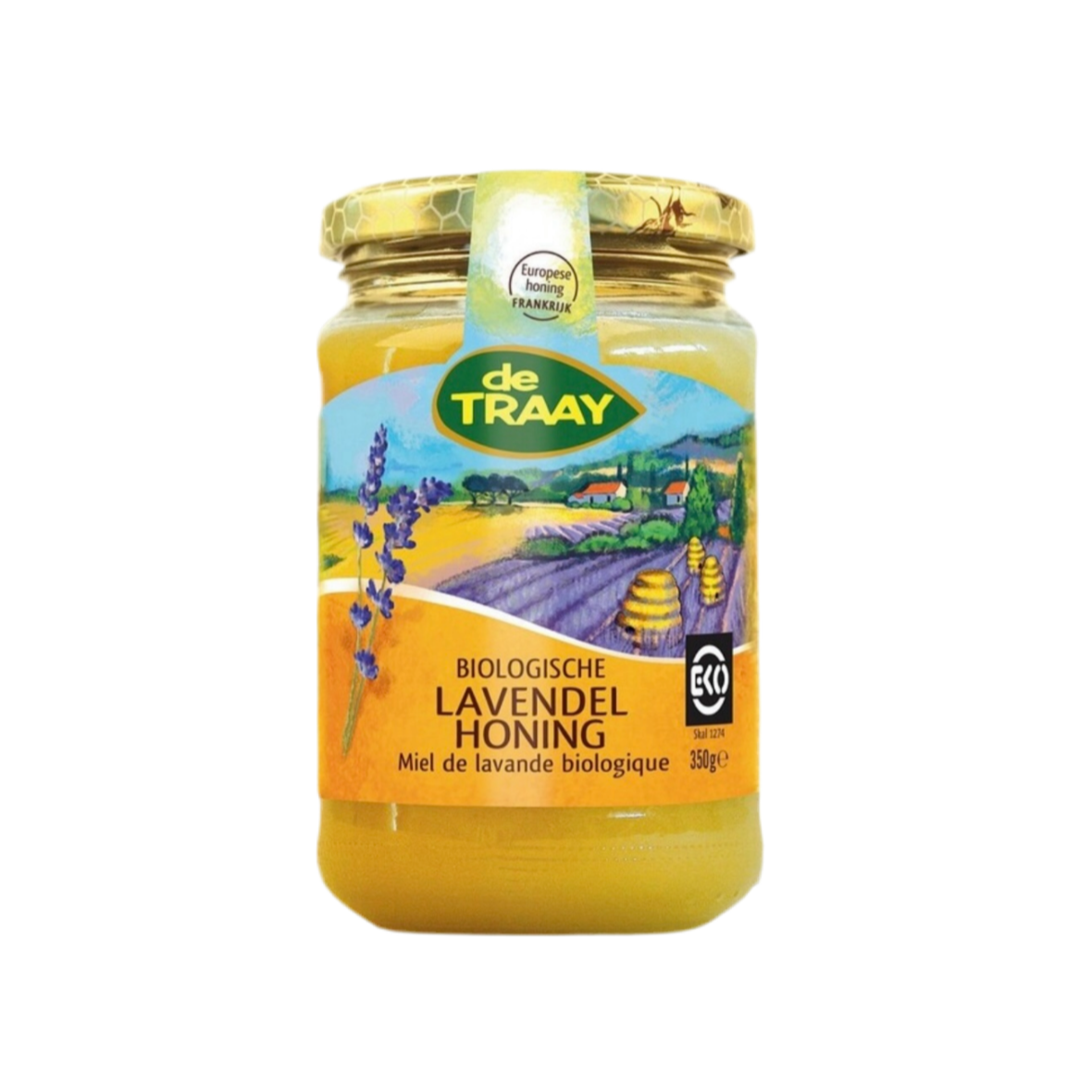 Biologische lavendelhoning Bulgarije 350g de Traay (crème)
