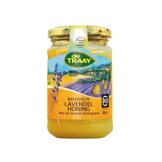Biologische lavendelhoning Bulgarije 350g de Traay (crème)