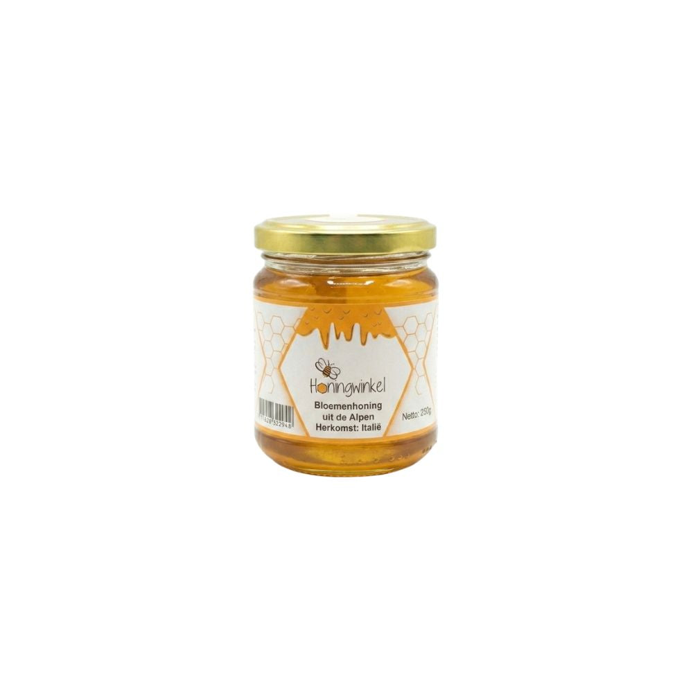 Bloemenhoning Alpen 250g, Italië Honingwinkel (vloeibaar)